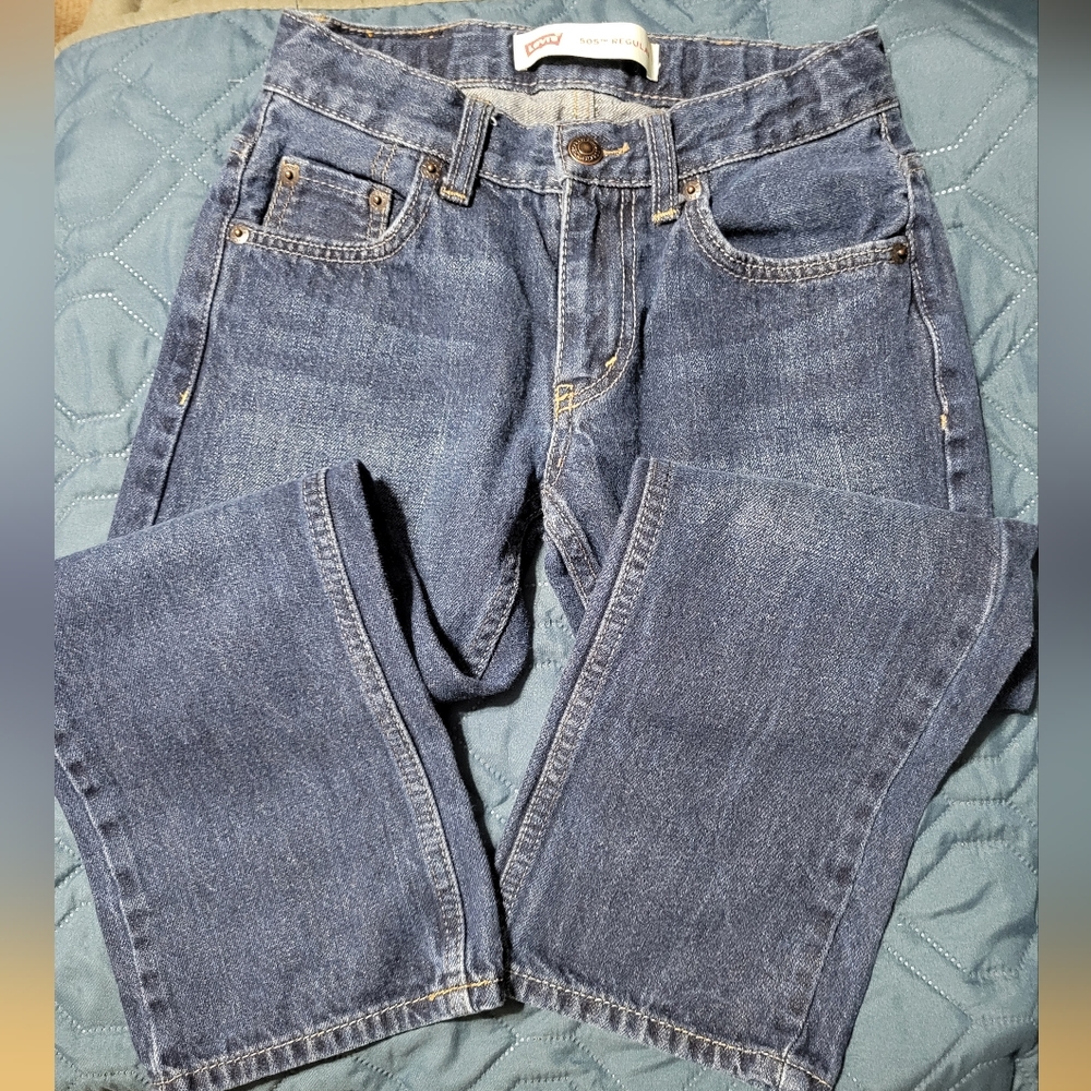Levi's 505 Jeans Regular Fit with adjustable waste cinch, size 8 W24 L22